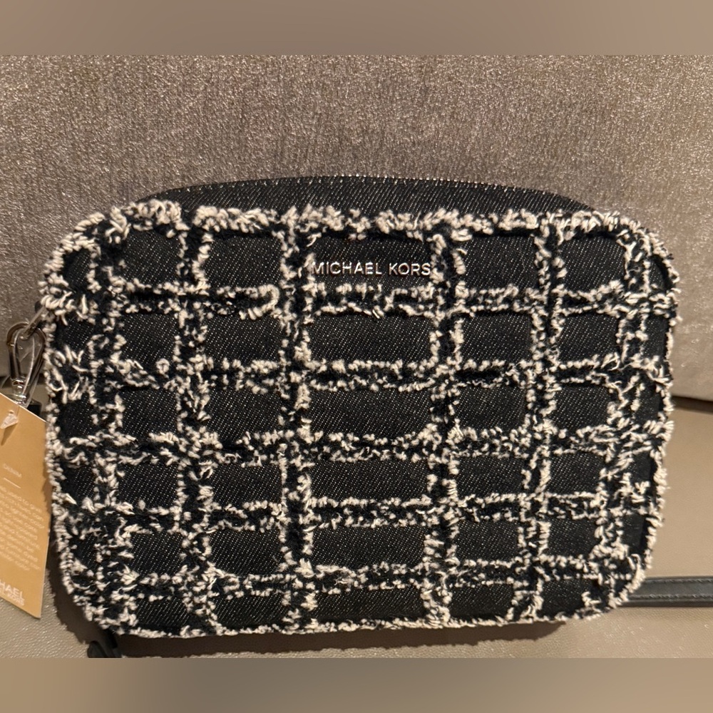 Michael Kors NWT Black Denim Crossbody Bag - Picture 9 of 13